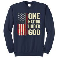 One Nation Under God Patriotic Christian USA Flag Sweatshirt