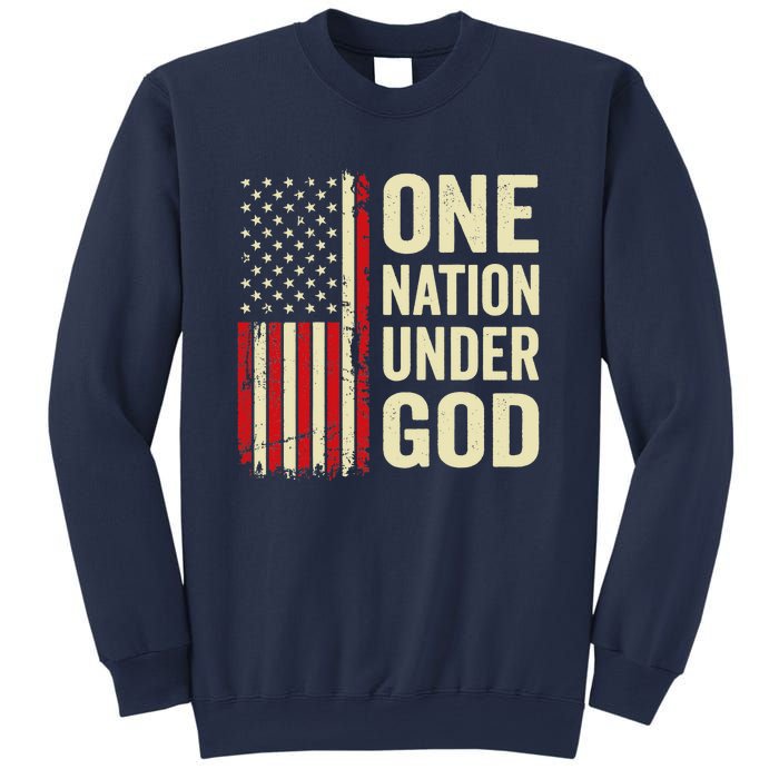 One Nation Under God Patriotic Christian USA Flag Sweatshirt