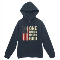 One Nation Under God Patriotic Christian USA Flag Urban Pullover Hoodie