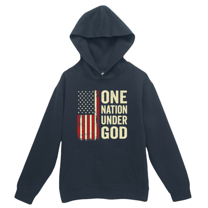 One Nation Under God Patriotic Christian USA Flag Urban Pullover Hoodie