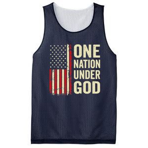 One Nation Under God Patriotic Christian USA Flag Mesh Reversible Basketball Jersey Tank