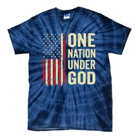 One Nation Under God Patriotic Christian USA Flag Tie-Dye T-Shirt