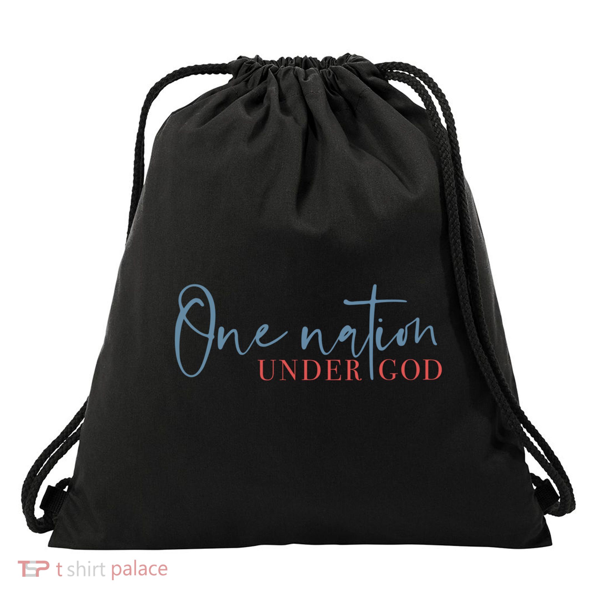 One Nation Under God American Cross Gift Drawstring Bag