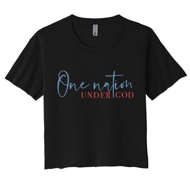 One Nation Under God American Cross Gift Crop Top