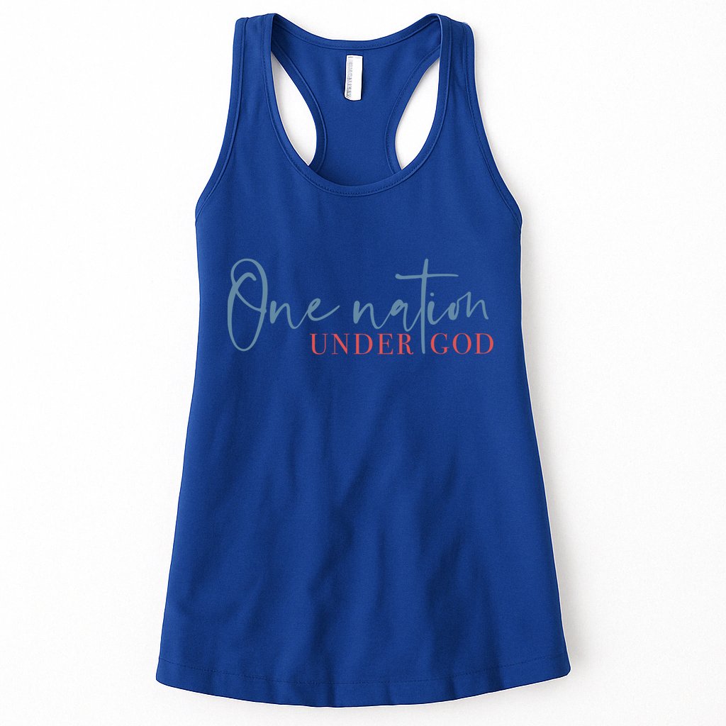One Nation Under God American Cross Gift Womens Tank Top