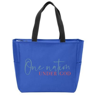 One Nation Under God American Cross Gift Zip Tote Bag
