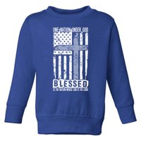 One Nation Under God Blessed American Flag Cool Gift Toddler Sweatshirt