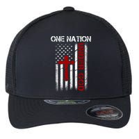 One Nation Under God American Christian Flag Flexfit Unipanel Trucker Cap