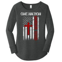 One Nation Under God American Christian Flag Women's Perfect Tri Tunic Long Sleeve Shirt