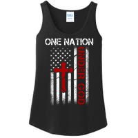 One Nation Under God American Christian Flag Ladies Essential Tank