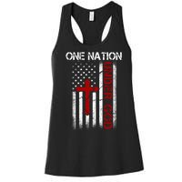 One Nation Under God American Christian Flag Women's Racerback Tank