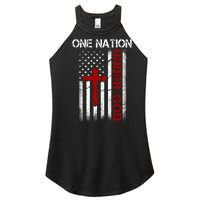 One Nation Under God American Christian Flag Women's Perfect Tri Rocker Tank