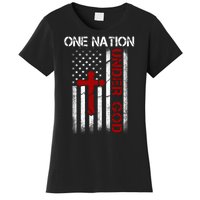 One Nation Under God American Christian Flag Women's T-Shirt