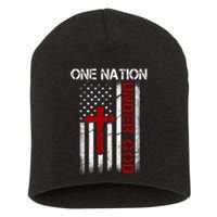 One Nation Under God American Christian Flag Short Acrylic Beanie