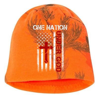 One Nation Under God American Christian Flag Kati - Camo Knit Beanie