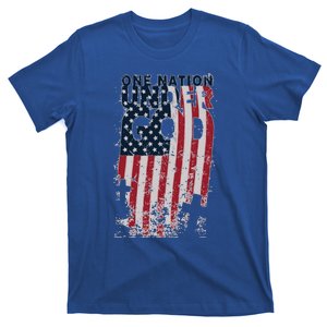 One Nation Under God Christian Cross American Flag Gift T-Shirt