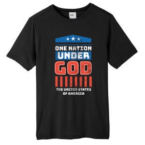 One Nation Under God Patriotic America Flag 4th Of July Gift Tall Fusion ChromaSoft Performance T-Shirt