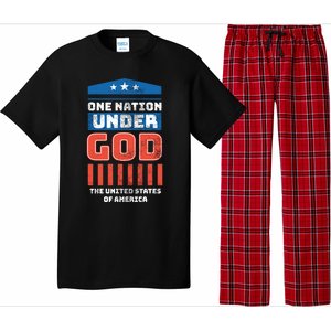 One Nation Under God Patriotic America Flag 4th Of July Gift Pajama Set