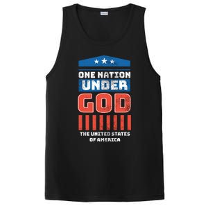 One Nation Under God Patriotic America Flag 4th Of July Gift PosiCharge Competitor Tank