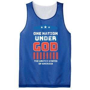 One Nation Under God Patriotic America Flag 4th Of July Gift Mesh Reversible Basketball Jersey Tank