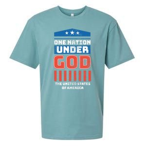 One Nation Under God Patriotic America Flag 4th Of July Gift Sueded Cloud Jersey T-Shirt