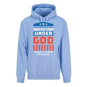 One Nation Under God Patriotic America Flag 4th Of July Gift Unisex Surf Hoodie