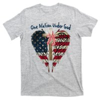 One Nation Under God Flag 4th Of July Patriotic Christian T-Shirt