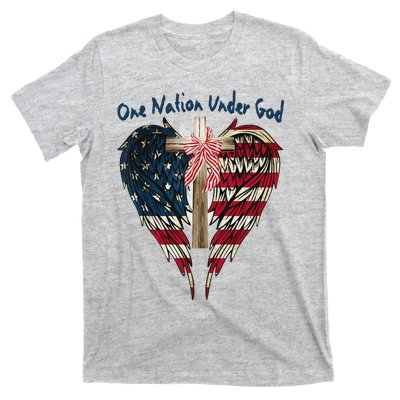 One Nation Under God Flag 4th Of July Patriotic Christian T-Shirt