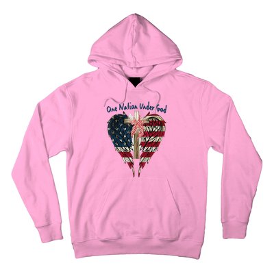 One Nation Under God Flag 4th Of July Patriotic Christian Hoodie