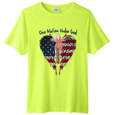 One Nation Under God Flag 4th Of July Patriotic Christian Tall Fusion ChromaSoft Performance T-Shirt