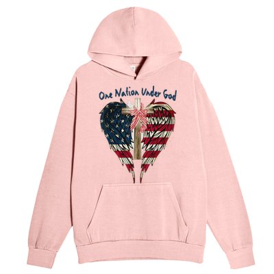 One Nation Under God Flag 4th Of July Patriotic Christian Urban Pullover Hoodie