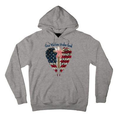 One Nation Under God Flag 4th Of July Patriotic Christian Tall Hoodie