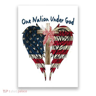One Nation Under God Flag 4th Of July Patriotic Christian Poster