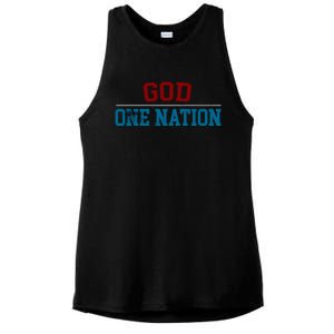 One Nation Under God American Christian Patriotic Pride Great Gift Ladies PosiCharge Tri-Blend Wicking Tank