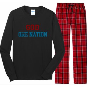 One Nation Under God American Christian Patriotic Pride Great Gift Long Sleeve Pajama Set