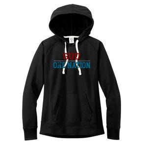 One Nation Under God American Christian Patriotic Pride Great Gift Women's Fleece Hoodie