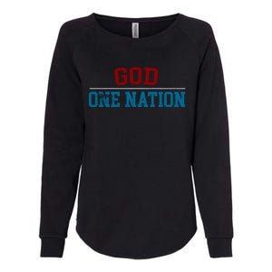 One Nation Under God American Christian Patriotic Pride Great Gift Womens California Wash Sweatshirt