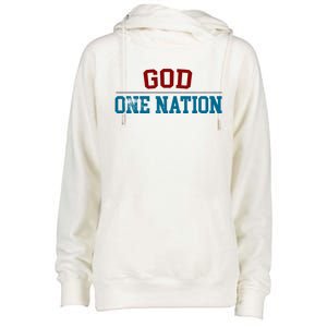 One Nation Under God American Christian Patriotic Pride Great Gift Womens Funnel Neck Pullover Hood