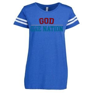 One Nation Under God American Christian Patriotic Pride Great Gift Enza Ladies Jersey Football T-Shirt