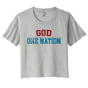 One Nation Under God American Christian Patriotic Pride Great Gift Women's Crop Top Tee