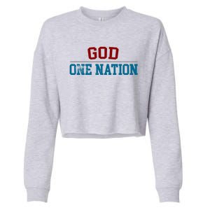 One Nation Under God American Christian Patriotic Pride Great Gift Cropped Pullover Crew