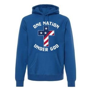 One Nation Under God Patriotic Christian Meaningful Gift Premium Hoodie