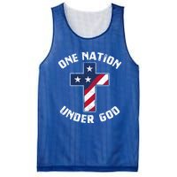 One Nation Under God Patriotic Christian Meaningful Gift Mesh Reversible Basketball Jersey Tank