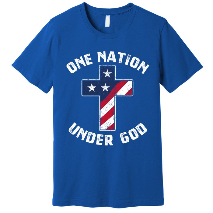 One Nation Under God Patriotic Christian Meaningful Gift Premium T-Shirt