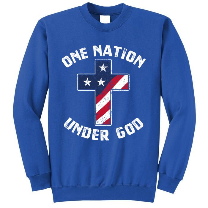 One Nation Under God Patriotic Christian Meaningful Gift Tall Sweatshirt