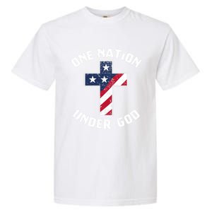 One Nation Under God Patriotic Christian Meaningful Gift Garment-Dyed Heavyweight T-Shirt