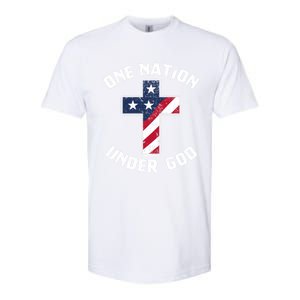 One Nation Under God Patriotic Christian Meaningful Gift Softstyle CVC T-Shirt