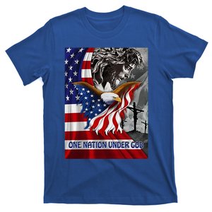 One Nation Under God Jesus American Flag Gift T-Shirt