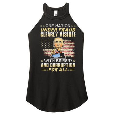 One Nation Under Fraud Clearly Visible With Bribery Women’s Perfect Tri Rocker Tank