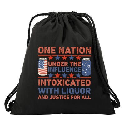 One Nation Under The Influence 4th Of July Intoxicated With Liquor Drawstring Bag